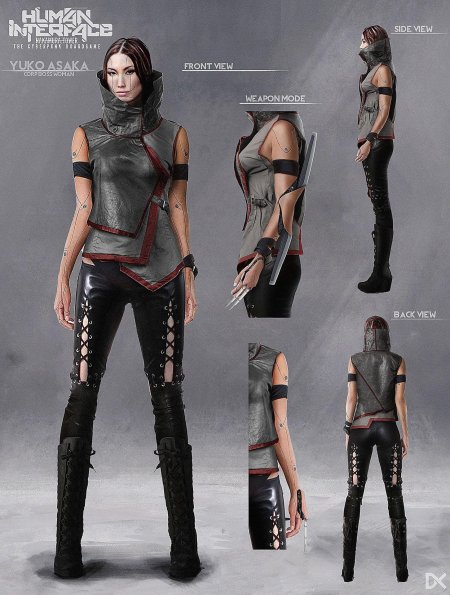 Cyberpunk костюм concept art женский