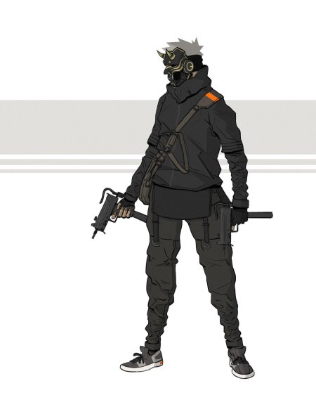 Cyberpunk костюм concept art