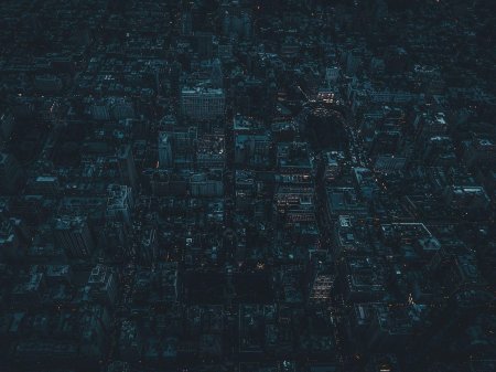 Ночной город вид сверху