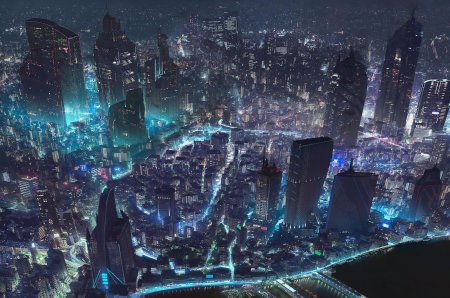 Cyberpunk 2077 art город