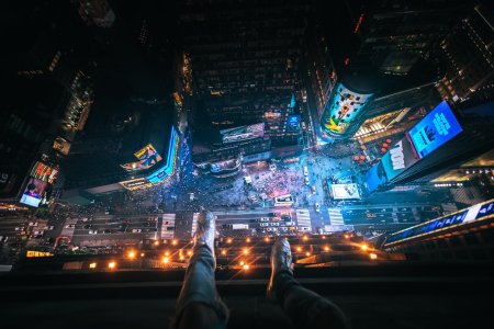 Ночной город вид сверху
