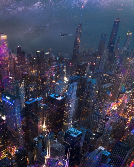 Cyberpunk 2077 city небоскребы