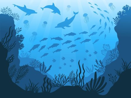Силуэты морских обитателей