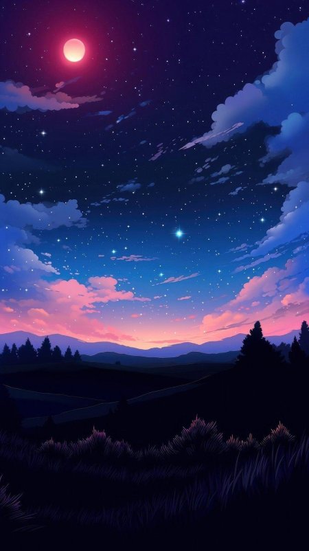 Ночное небо рисунок