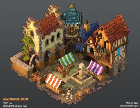 Домик pixel art изометрия
