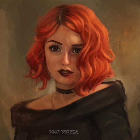 Арт рыжая девушка