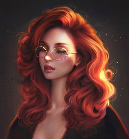 Арт рыжая девушка