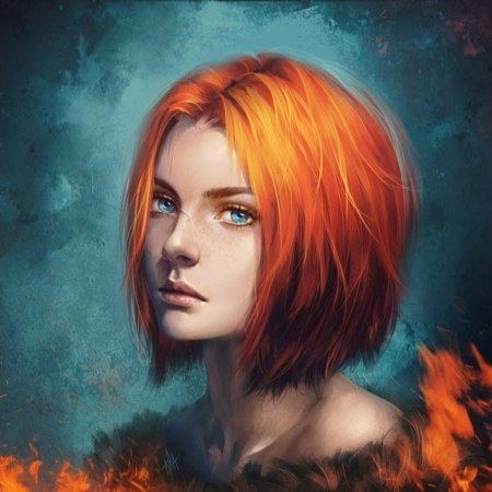 Арт рыжая девушка