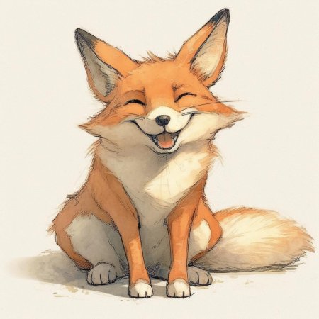 Лиса милая рисунок
