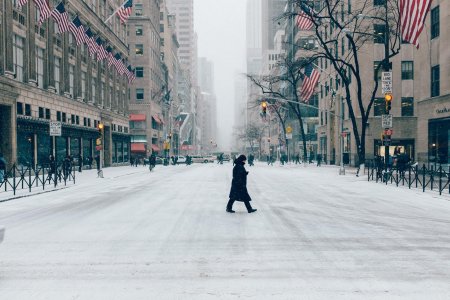 Нью-йорк квинс улицы зимой