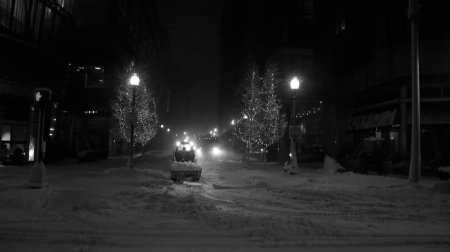 Бостон ночью зимой
