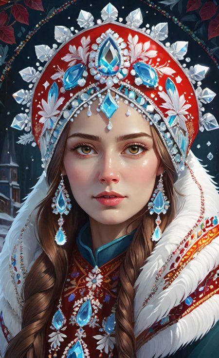 Русская красавица рисунок