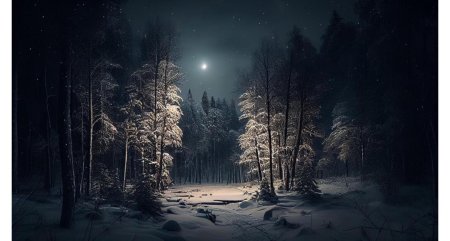 Ночной зимний лес