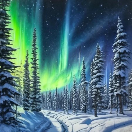 Северное сияние картина