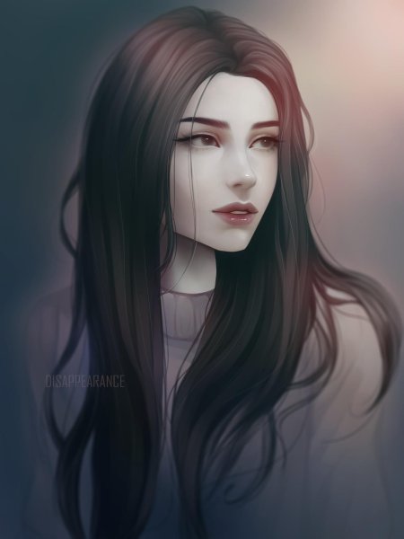 Серьезная девушка арт