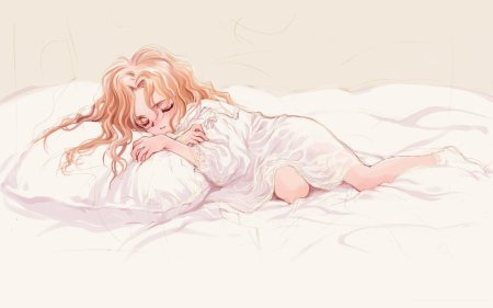 Рисунок спящей девушки
