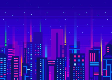 Пиксельный киберпанк город / pixel cyberpunk city