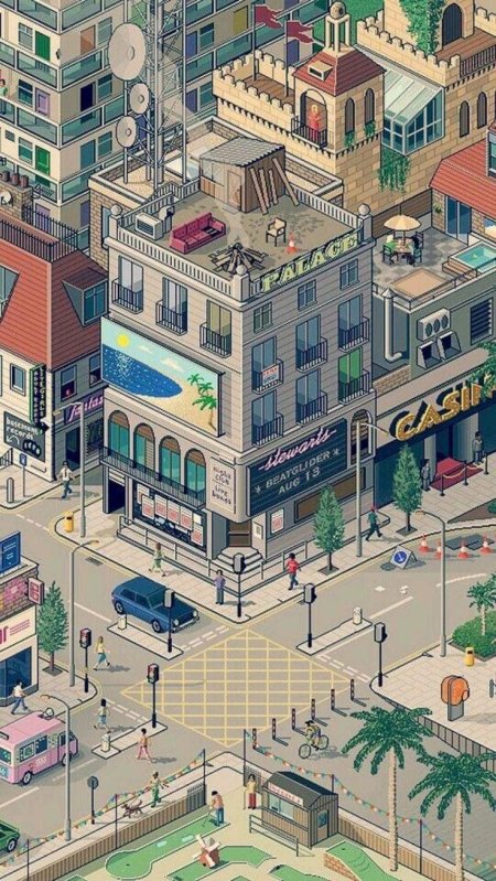 Pixel art isometric city