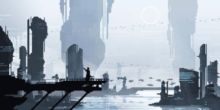 Пиксельный киберпанк город / pixel cyberpunk city