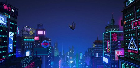 Пиксельный киберпанк город / pixel cyberpunk city