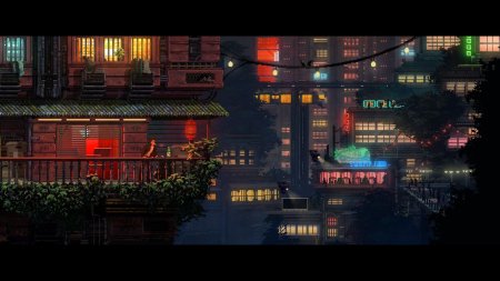Cyberpunk город пиксель