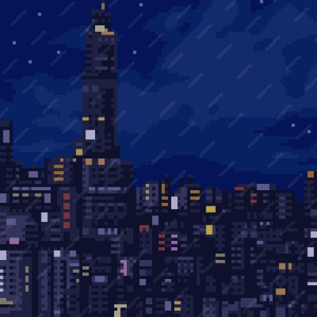 Пиксельный киберпанк город / pixel cyberpunk city