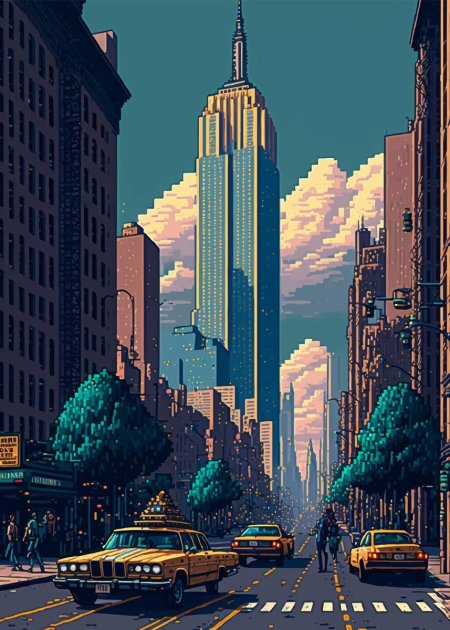 Pixel art city