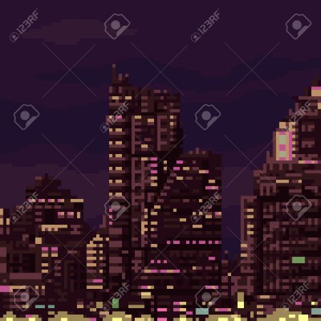 Пиксельный киберпанк город / pixel cyberpunk city