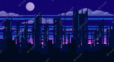 Пиксельный город фон