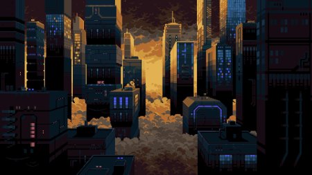 Пиксельный киберпанк город / pixel cyberpunk city