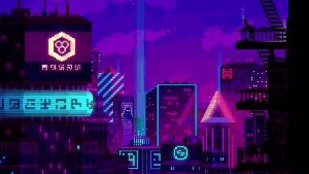 Пиксельный киберпанк город / pixel cyberpunk city