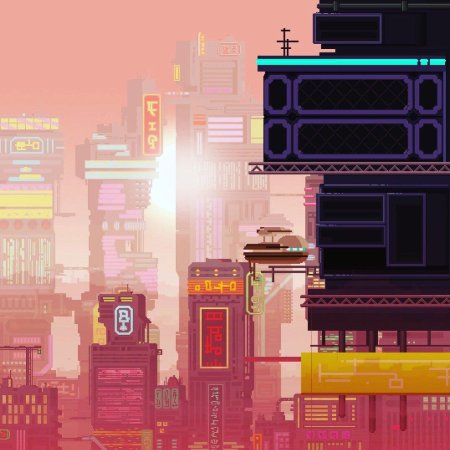 Cyberpunk город пиксель