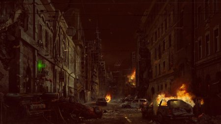 Горящий город