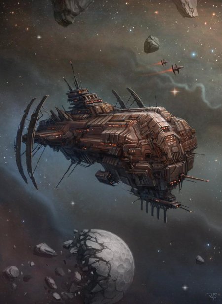 Космический линкор инопланетян sci fi