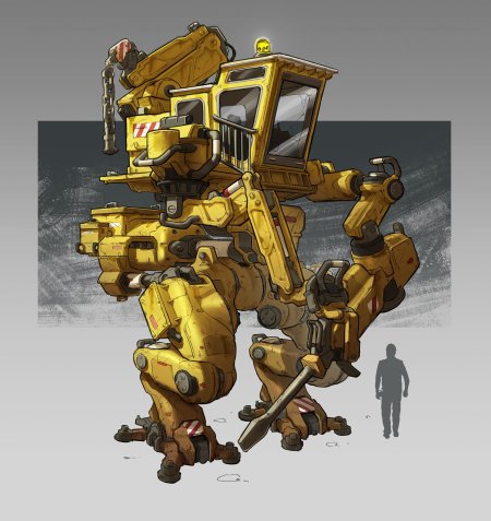 Sci fi робот погрузчик