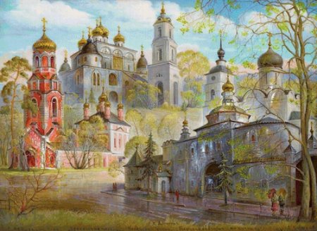 Троице-сергиева лавра. федоскинская миниатюра