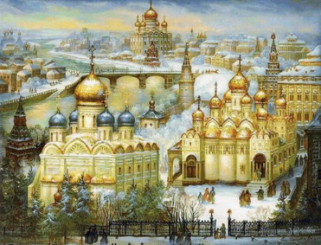 Троице-сергиева лавра. федоскинская миниатюра