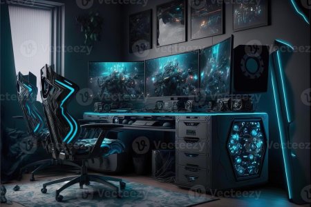 Интерьер геймерской комнаты