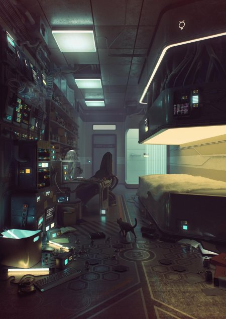 Комната в стиле киберпанк 2077