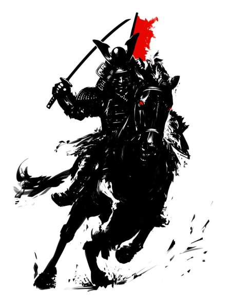 Эскиз тату самурай