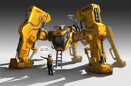Sci fi робот погрузчик