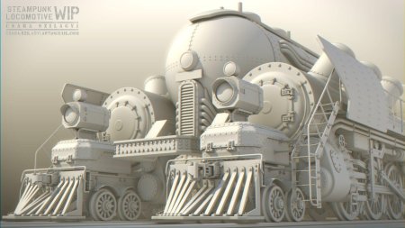 3ds max модель паровоз