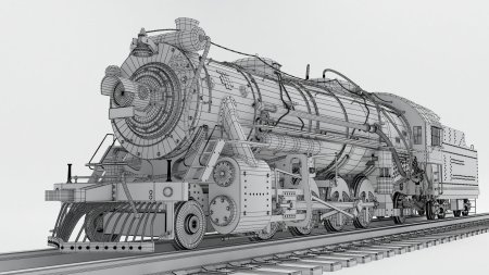 3ds max модель паровоз