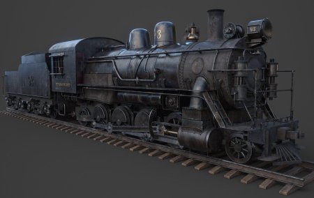 3ds max модель паровоз