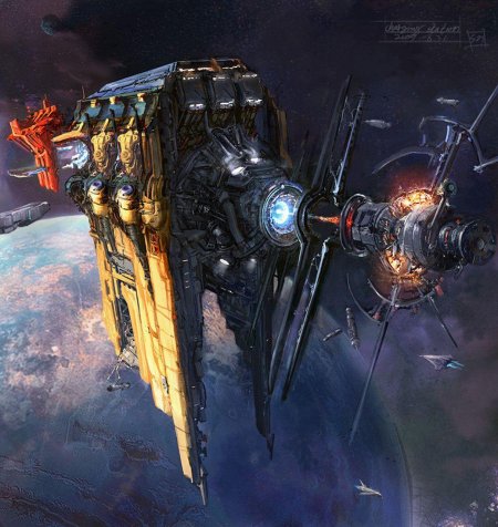 Космический линкор инопланетян sci fi