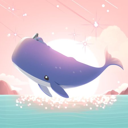 With whale in the high