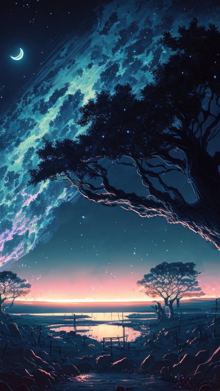 Starry night sky