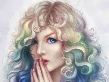 Кудрявая девушка арт
