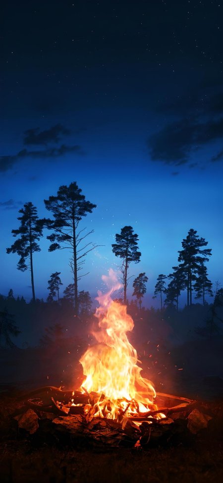 Лес костер