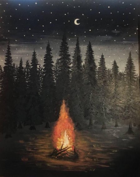 Лес костер
